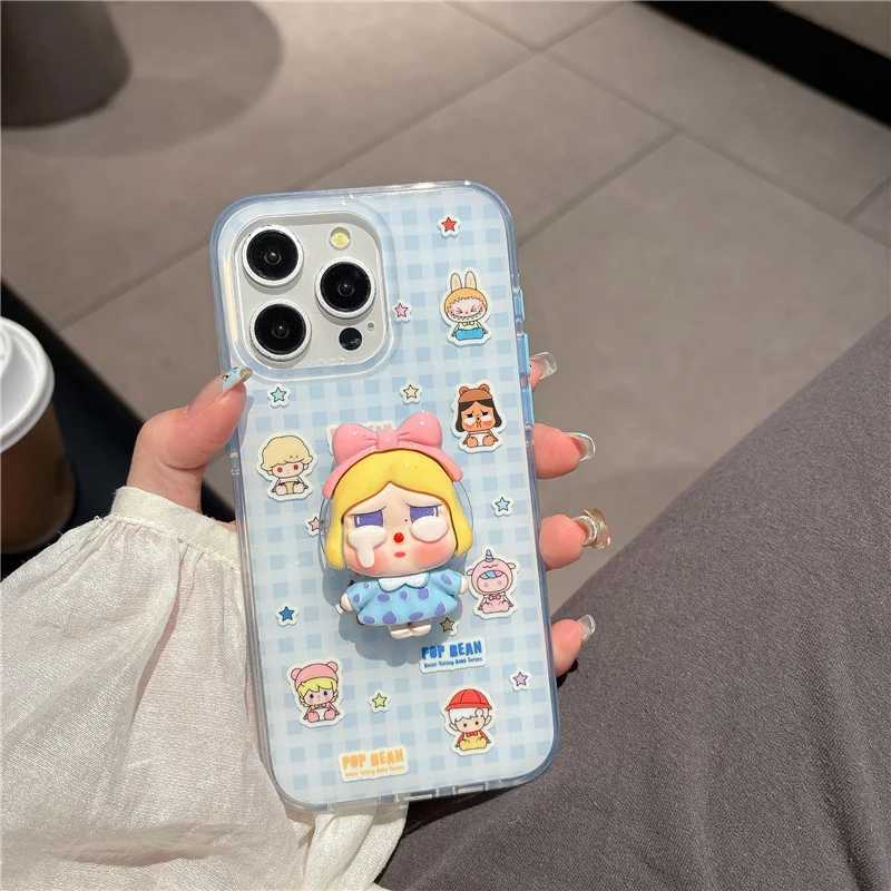 Korean Cute e Plaid Pattern Magnetic Phone Case For iPhone 16 Pro 15 14 Pro Max 15Pro Back Cover with Holder Cases H251203