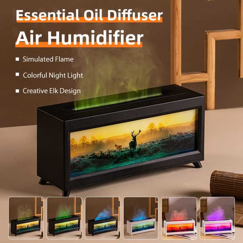 1PC EU Wall Plug Simated Flame Ara Diffuser also Mini Air Humidifier with Colorf Lights and 3-ll Timing for He C251204