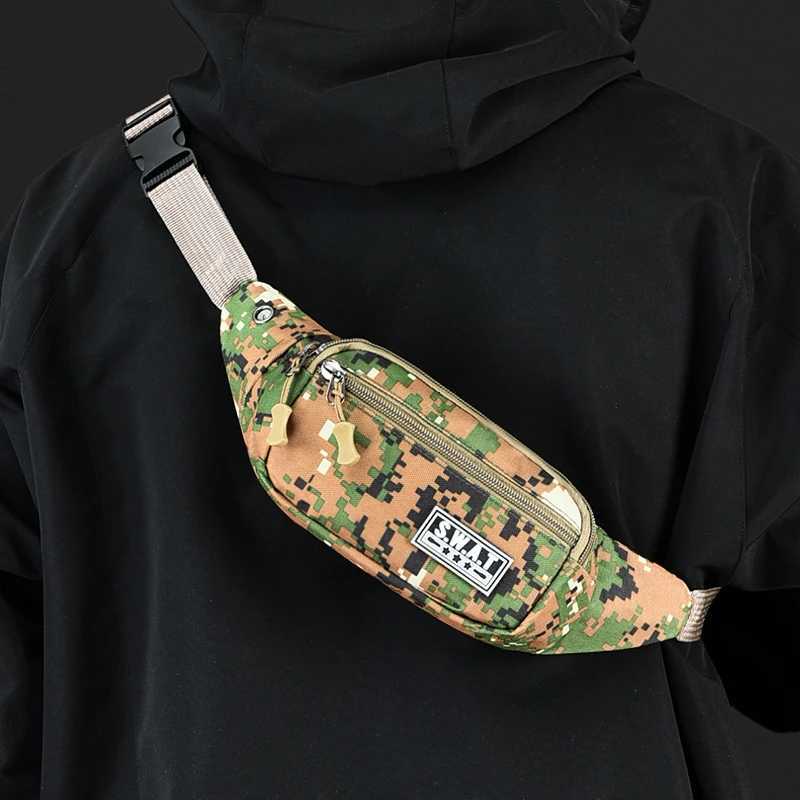 Camouflage Waterproof Waist Bag - Multi-Layer Outdoor Sling Pack with Large Capacity Durable Nylon Fanny PackT251204