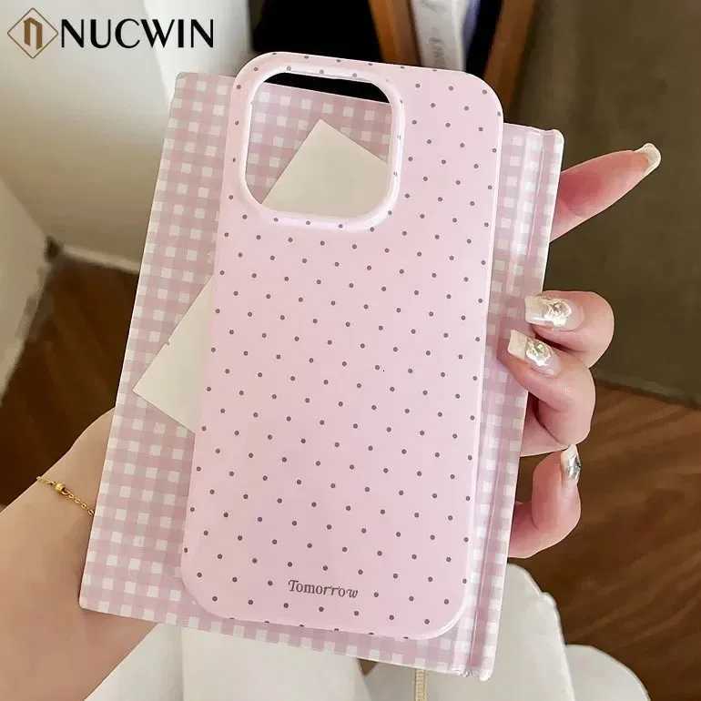INS Polka Dot Small Fresh Phone Case for iPhone 17 16 15 14 13 12 11 Air Pro Max X XS XR XSMax 8 Plus Glossy Film Hard PC Cover H251203