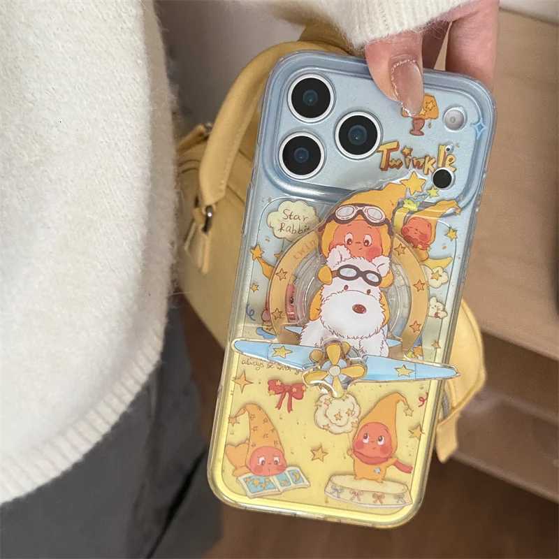Kawaii Cartoon Star Magnetic Phone Case For iPhone 17 16 Pro 14 15 Pro Max 17 Cover with Stand For Cases Shockproof Fund H251203