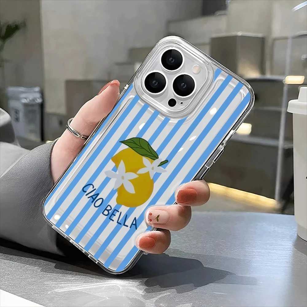 Line lemon transparent phone case for iPhone16Pro Max 16Pro 16Plus 16 15 Pro Max 15Pro 15 13 13Pro 14 12 11Pro Max Plus H251203