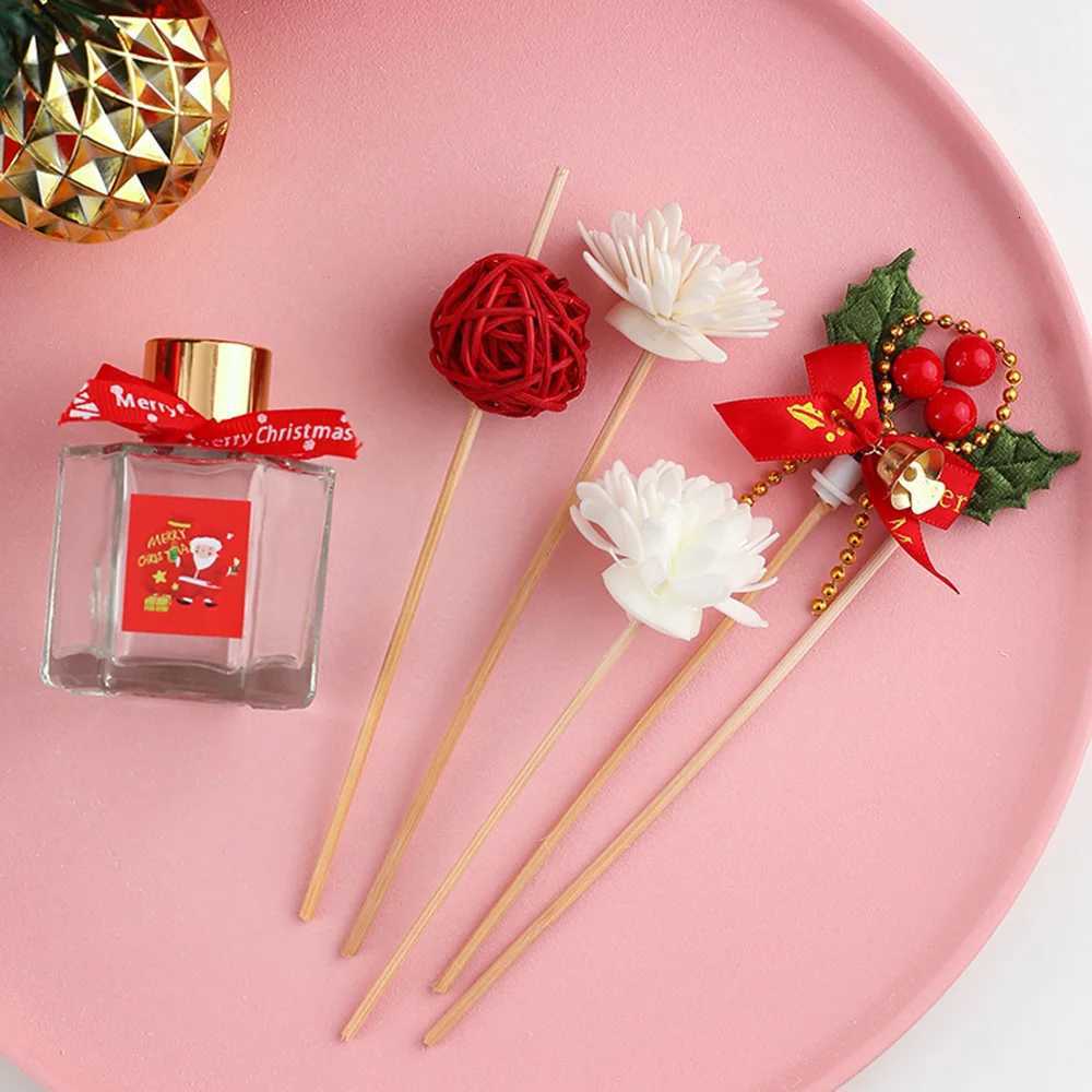 4Pcs Christmas Deodorant No Fire Fragrances Ratten Diffuser Stick For Christmas New Year Decoration Without Bottle Y251204