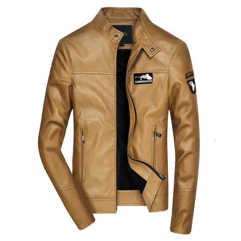 Cross border leather jacket mens youth mens thin coat slim fit plus size spring mens motorcycle leather jacketT251204