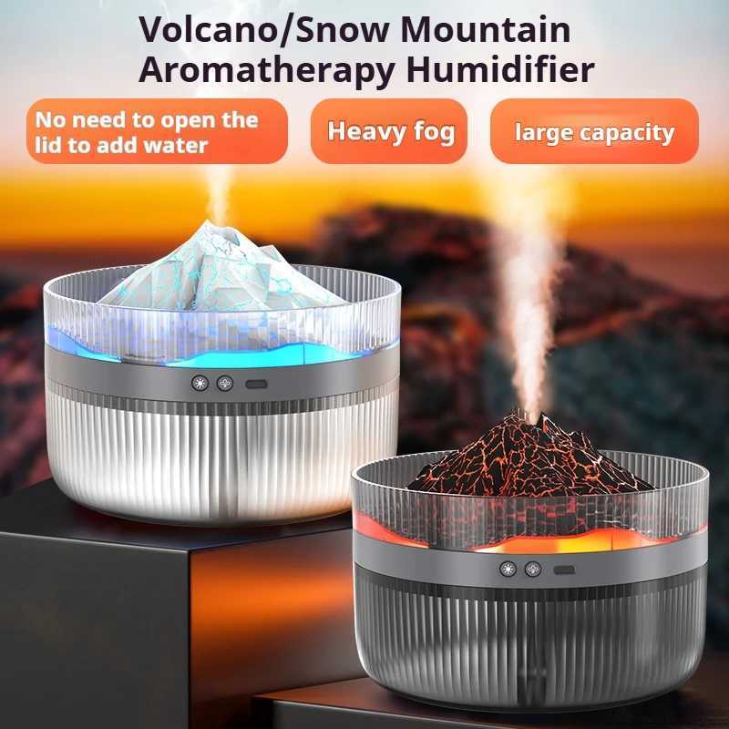 Volcano Snow Mountain Humidifier Large Capacity with Auto 2 Color Change No-Lid-Opening Water Addition Night Light Feature C251204