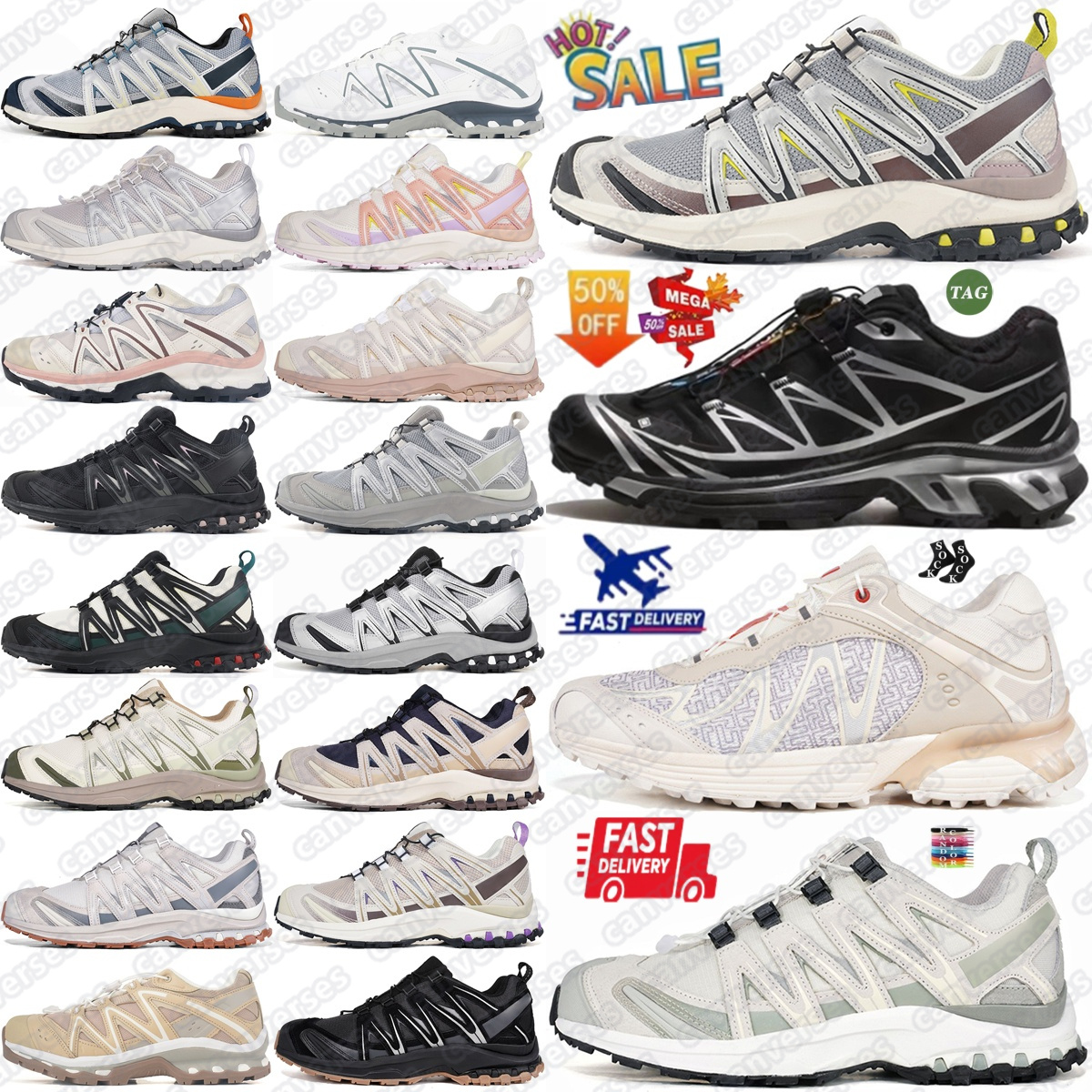 xt6 running shoes XT 6 designer trainers Tex Black Silver White Lunar Rock Vanilla Ice Almond Milk Triple Sandy Liang Fairy Tale Oxford Tan men women #5r3c#