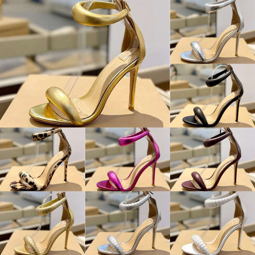 Designer Ankle Strap Wrap heeled Rear zipper footwear sexy evening party stiletto Sandals wedding dress shoe luxury Elegant Women High Heels leather sandals summer