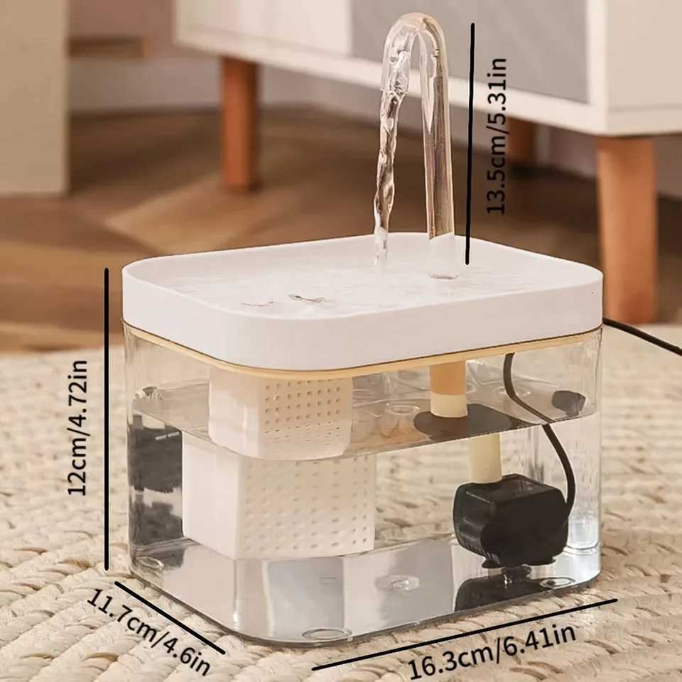 Transparent cat drinking fountain automatic circulating live water drinking basin dog smart drinking fountain pet supplies M251204
