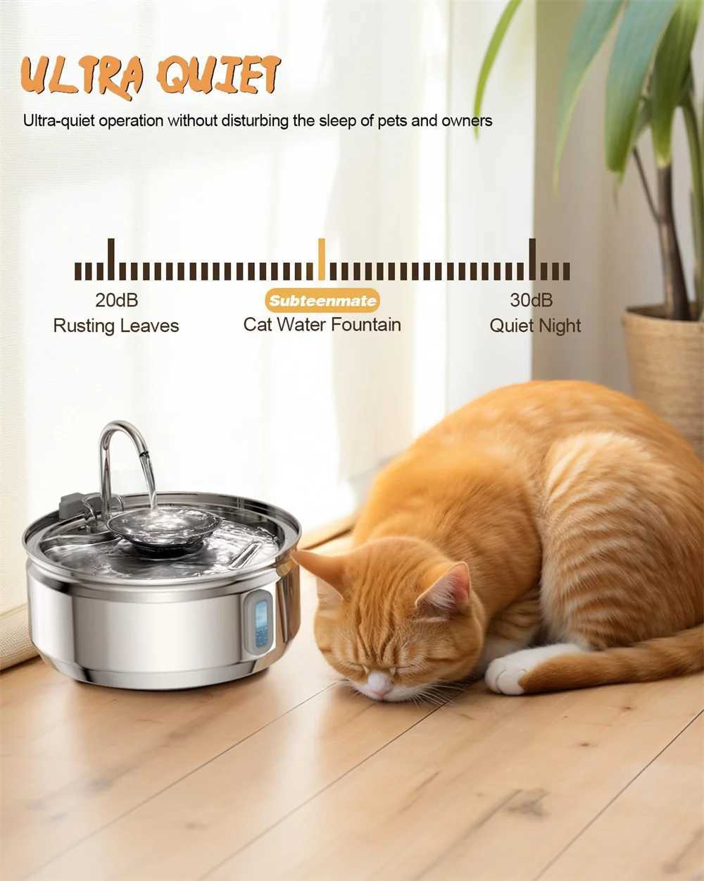 32L Cat Drinking Fountain Automatic Stainless Steel Pet Dogs Water Dispenser Fountain For Multiple Pets Drink Bowl Pet Product M251204 - view 6