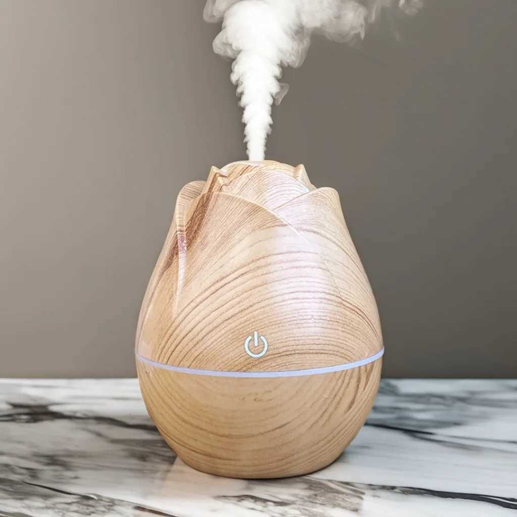 Rose wood grain humidifier USB car silent bedro water replenishment colorf gradient light aratherapy hine C251204
