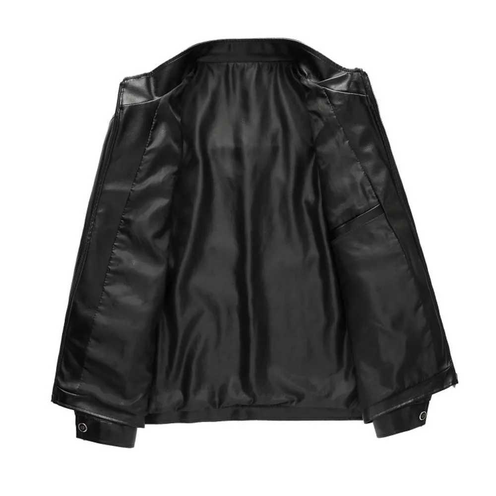 Winter Fur Leather Jacket Men Genuine Leather 2025 New Mandarin Collar Sheepskin Coat Male Leather Jacket Motorcycle ClothingT251204