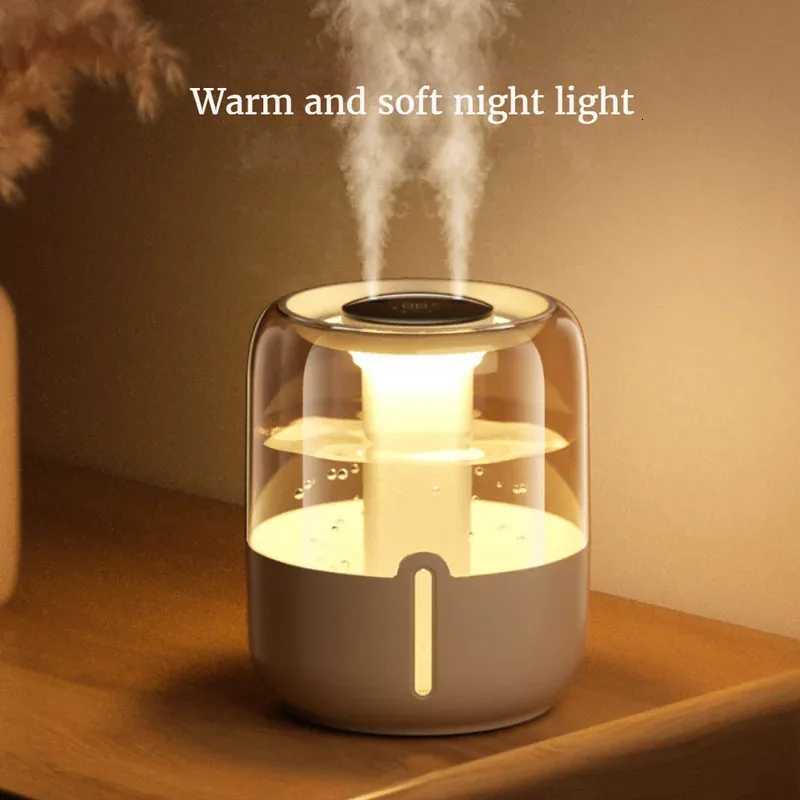 New 4L Large Capacity Humidifier USB Double Spray He Dormitory Off Bedro Desktop With Small Night Light C251204