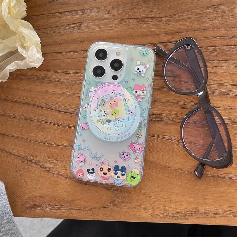 Kawaii Cartoon Magnetic Phone Case For iPhone 16 Pro 15 14 13 Pro Max Cover with Holder Shockproof Cute Cases 15 Prax H251203