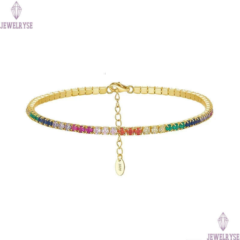 2mm diamond tennis bracelet designer woman 925 sterling silver chain white green black zirconia charm gold bracelets womens luury jewelry mother frien