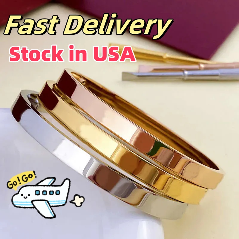 Classic wide bracelet bangle designer for women titanium steel plated gold Nail cuff bracelets plane with screwdriver women jewelry