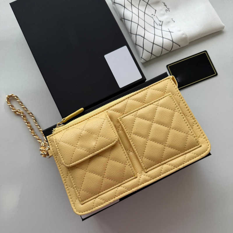 7A Quality Designer Wallets Calfskin Quilted Genuine Leather Phone Bag for Women with Chain Black Card Holder Coin Purse Wrist Bag Style 20CM purse