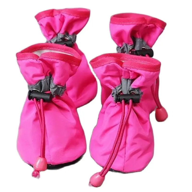 4pcs/set Waterproof Pet Dog Shoes Anti-slip Rain Boots Footwear for Small Cats Dogs Puppy Dog Pet Booties Pet Paw Accessories - view 7