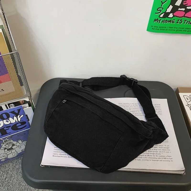 Fashion Simple Waist Bags Unisex Canvas Chest Packs Phone Pack Street Hip Hop Belt Bag Large Capacity Ladies Crossbody Chest BagT251204