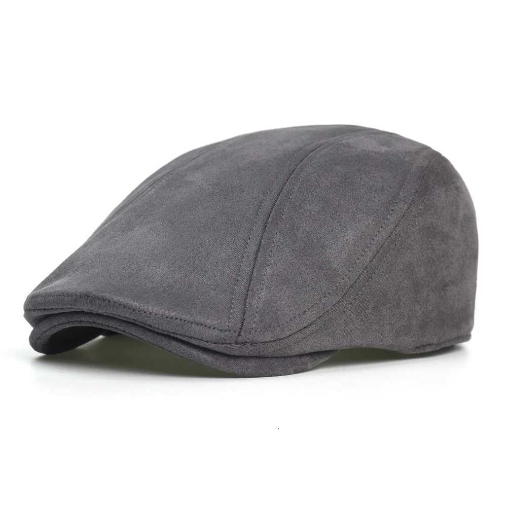 Winter Autumn Vintage Newsboy Cap Hat Men Women Casual Beret Solid Cap PU Leather Flat CapsXJ251204 - view 5