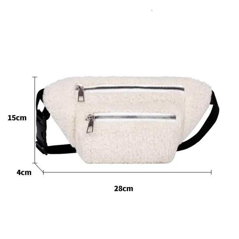 Plush Womens Waist Bag Solid Color Belt Bags Shoulder Crossbody Chest Bag Brand Designer Female Banana Hip PurseT251204