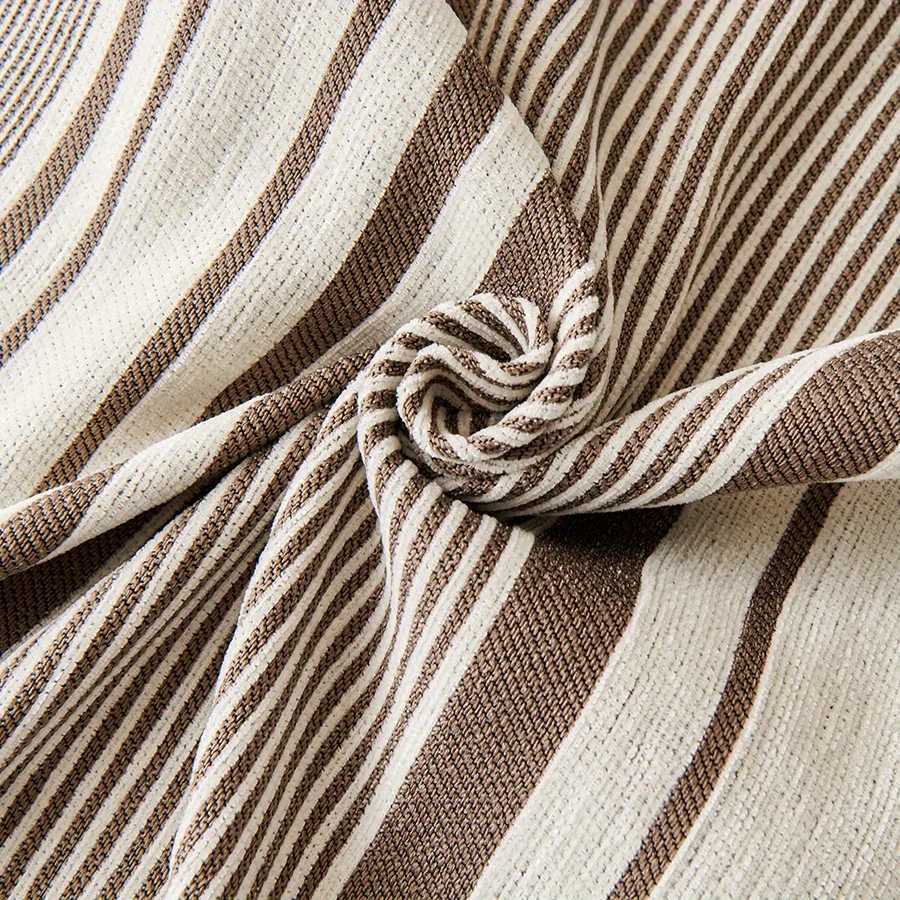1PC Chenille Sofa Towel All-cover Coffee Striped Pattern Sofa Throw Blanket With Tassels Couch Protector Double Face Usable M251204 - view 6