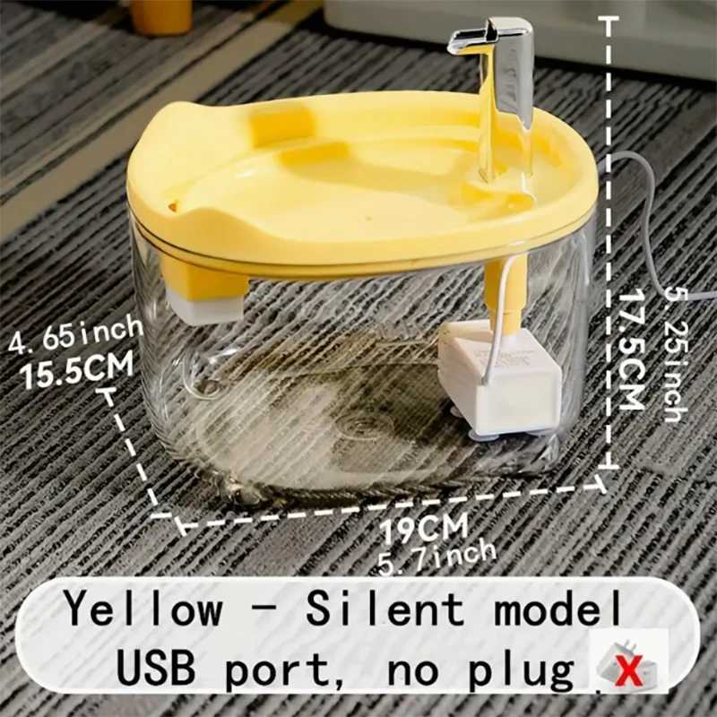 Silent pet drinking fountain cat double filtered live water automatic drinking fountain intelligent water feeding equipment M251204