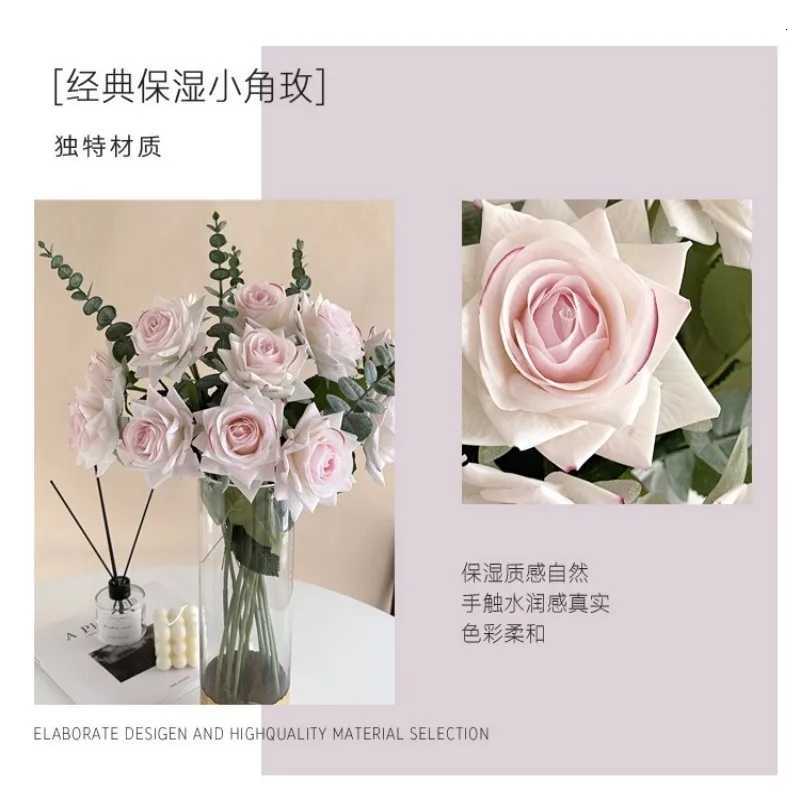 5pcs/lot Artificial Flowers Moisturizing Rose Touch Realistic Simation Flower Wedding Vntines Day Gift Fake Flowers H251204