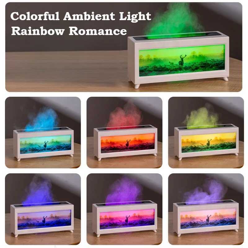 He Fragrance Diffuser Simated Fireplace Realistic Flames Ara Humidifier Quiet Essential Oil Diffuser With Atmosphere Lamp C251204