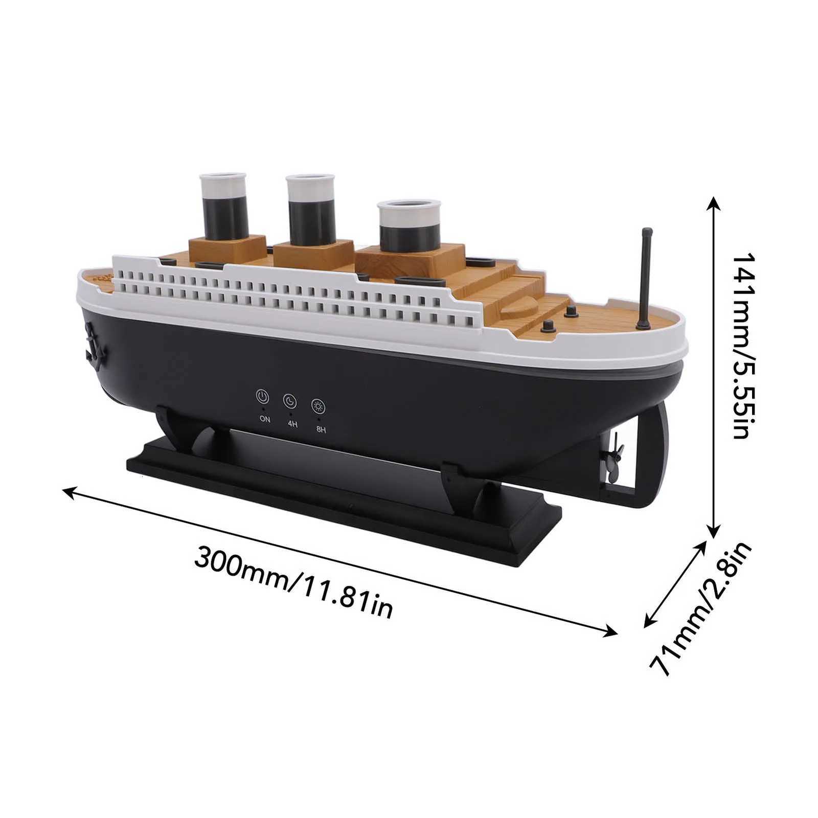 HOTAratherapy Diffuser 250ml Retro Ship Essential Oil Diffuser Desktop Humidifier with Remote Control for Bedro Off C251204