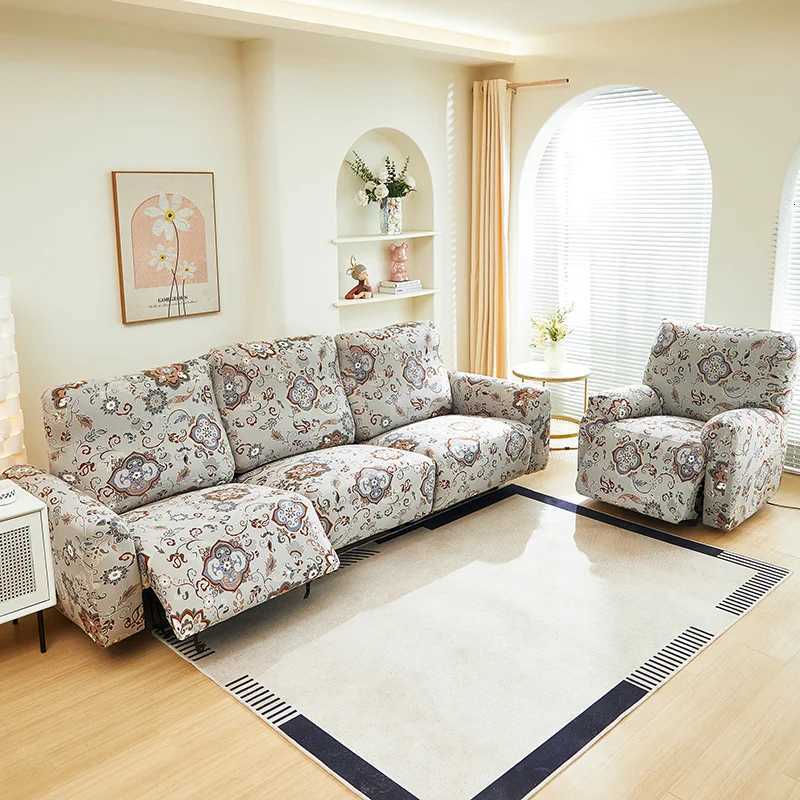 1/2/3Seater Printed Split Recliner Chair Cover Stretch Recliner Sofa Slipcovers Non-slip Sofa Armchair Couch Covers for Home M251204 - view 7