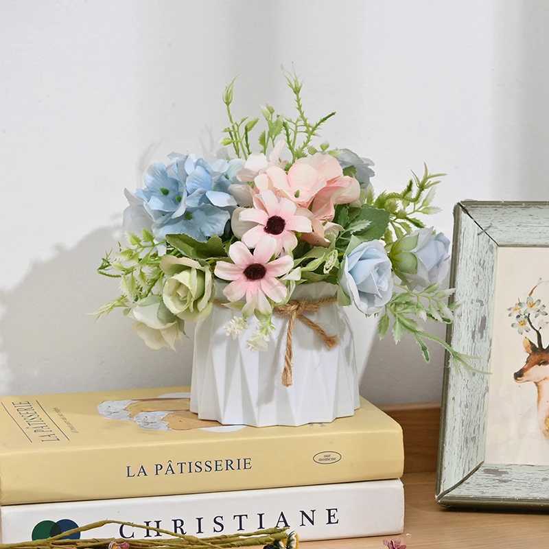 Modern Plastic Vases He Decoration Anti-ceramic Vases Imitation Rattan Flower Vase European Wedding Modern Decorations Basket H251204