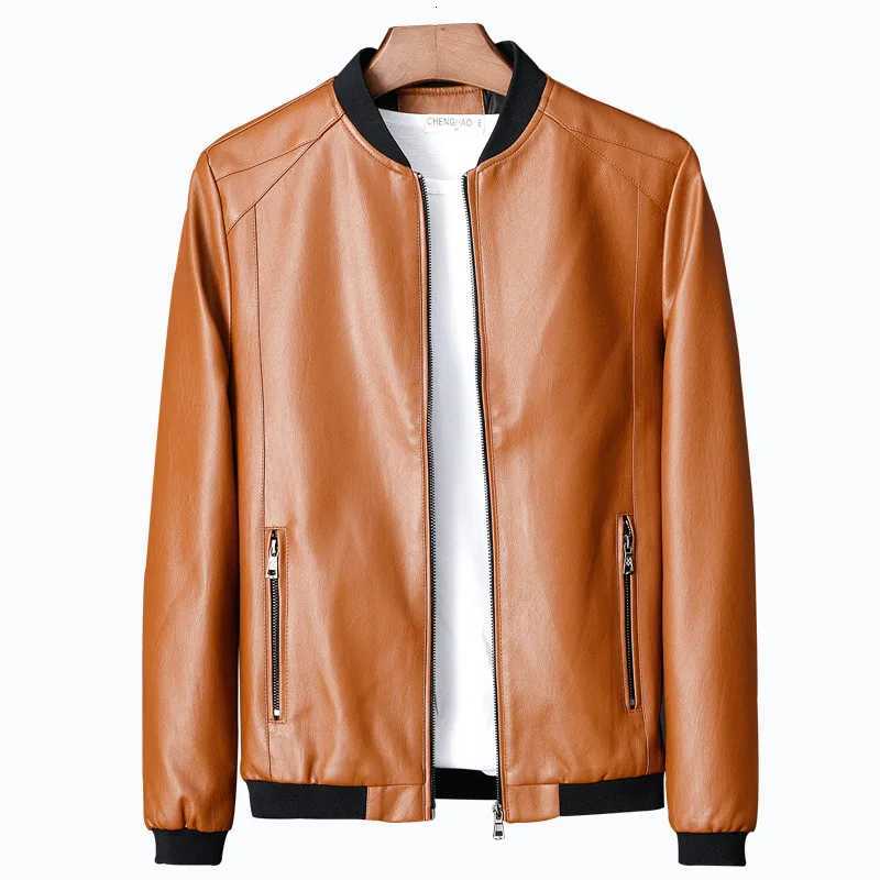 Spring Autumn Men Black Biker Pu Leather Coat Korean Fashion Men Pu Leather Jacket Trend Casual Fit Slim Pu Jacket 8XlT251204