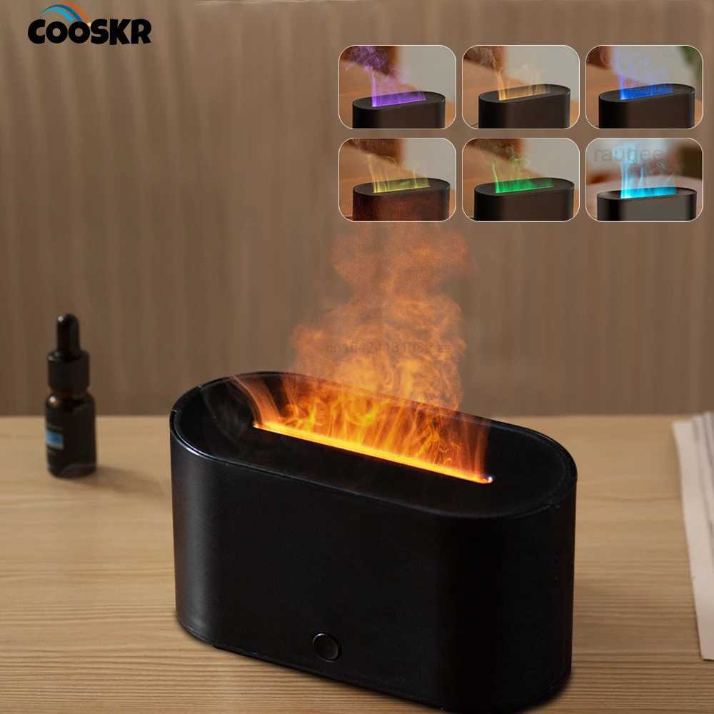 Ara Diffuser Flame Air Humidifier USB Desktop for Household Bedro Fragrance Essential Oil Diffuser with Colorf Night Light C251204