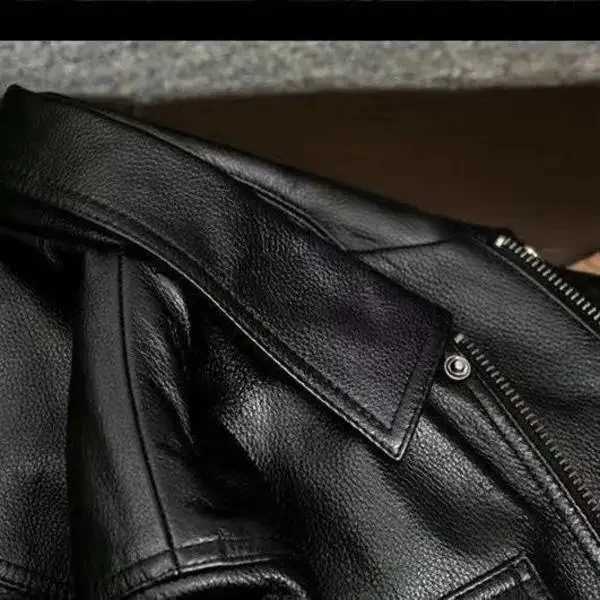 Mens Genuine Leather Jacket High End Motorcycle Biker Coat Autumn Winter New Lapel Style Riding Suit Fashion Real Leather OuterwT251204