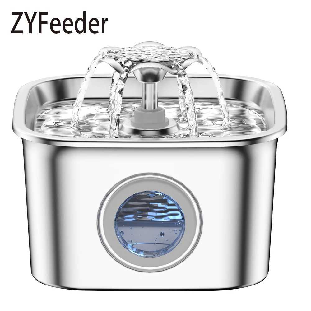 26L Automatic Cat Water Fountain Stainless Steel Pet Water Feeder Dog Water Fountain with window 2 Flow Mode No 5V 1A Plug M251204