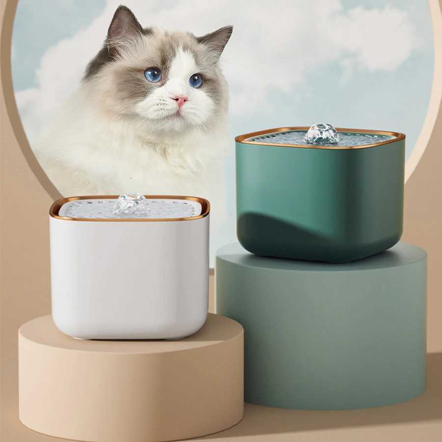 101oz/3L Pet Water Dispenser Automatic Induction Circulating Filtering Cat Drinking Fountain Prevent Slip Detachable Portable M251204