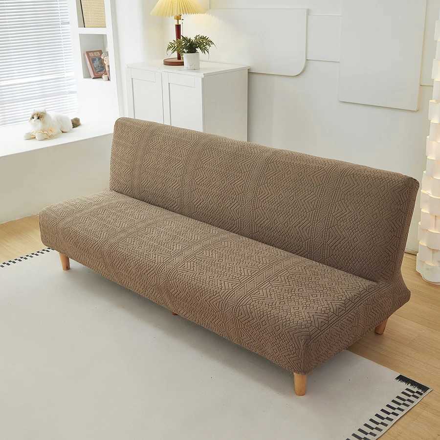 The high-elasticity fleece jacquard sofa bed cover with geometric pattern is easy to install and decorates your sofa bed M251204 - view 7