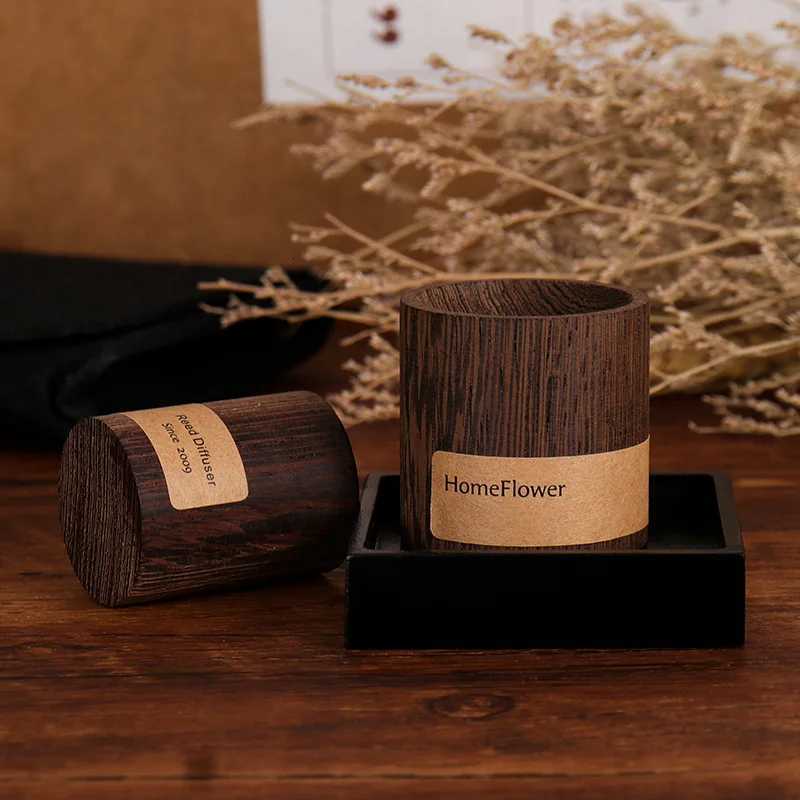 Pure Solid Wood Essential Oil Diffuser Small Elegant Desktop Car Air Freshener Aromatherapy Perfume Dispenser Home Decor Y251204