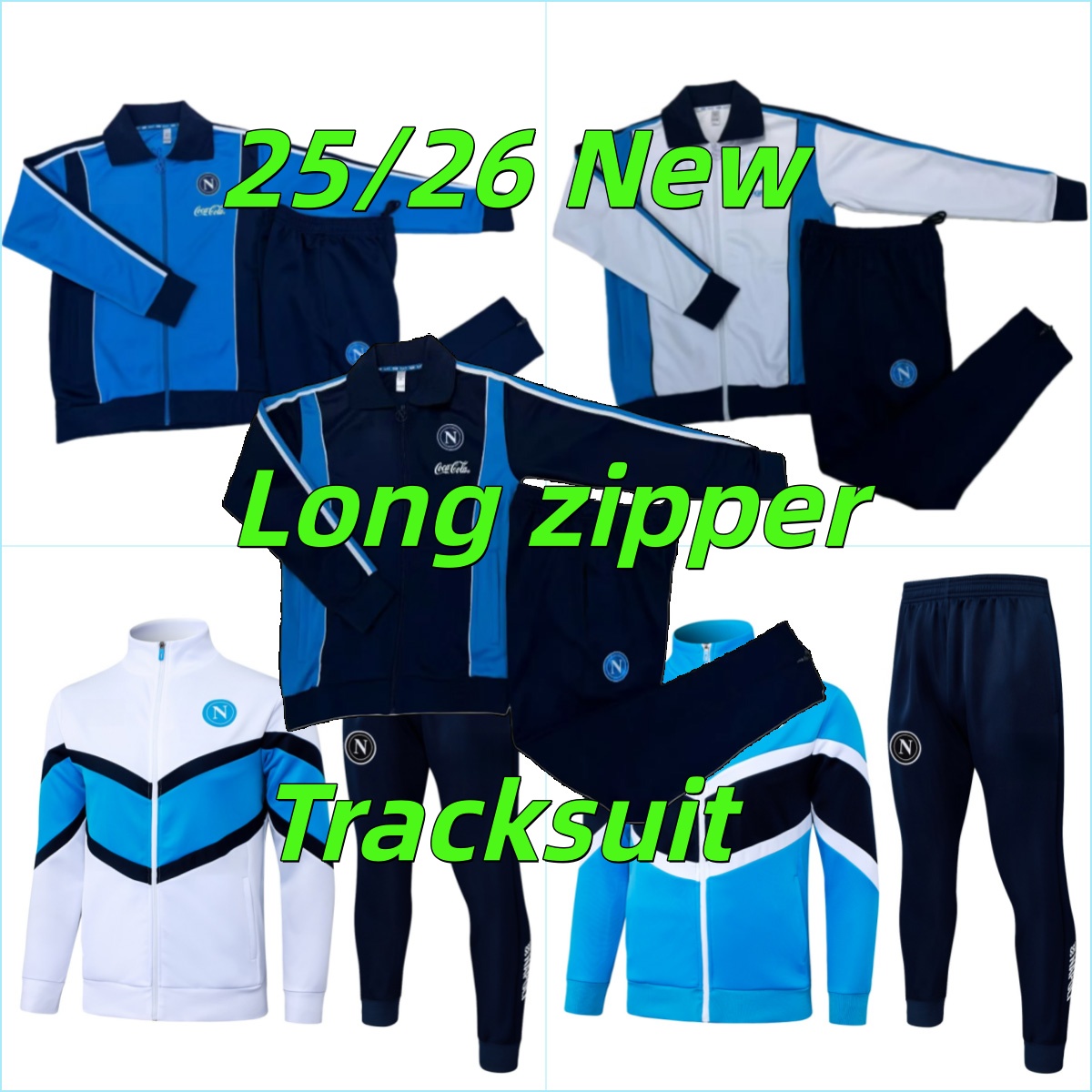 SSC NAPOLI 2025 2026 jacket tracksuit long training suit kit uniform adult 25/26 sweatshirt Sweater sets men NAPOLI