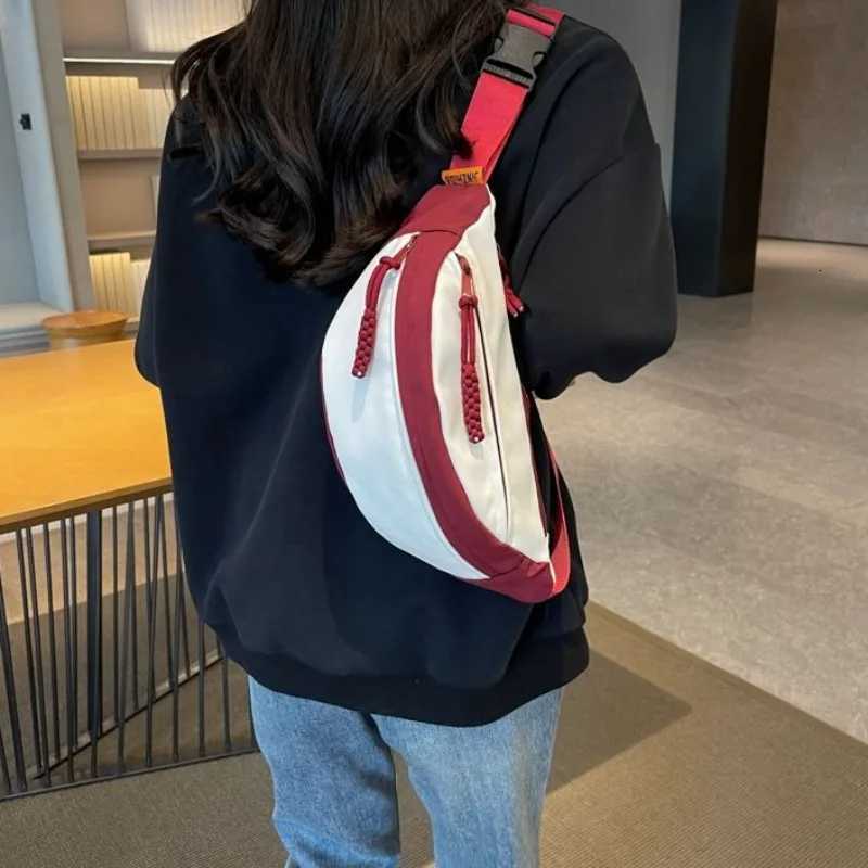 2025 New Arrival Chic Leisure Sports Chest Bag for Young Girls in Pink Canvas Crossbody Fanny Pack with Unique Versatile DesignT251204