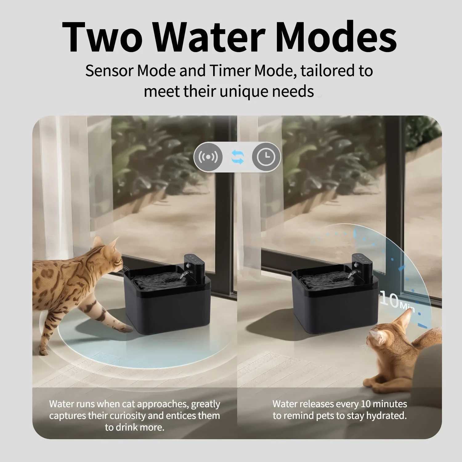 22L Wireless Cat Water Fountain Battery Sensor 2 in 1 Drinking Fountain For Cats Dog Drinker Pet Water Dispenser Accessories M251204