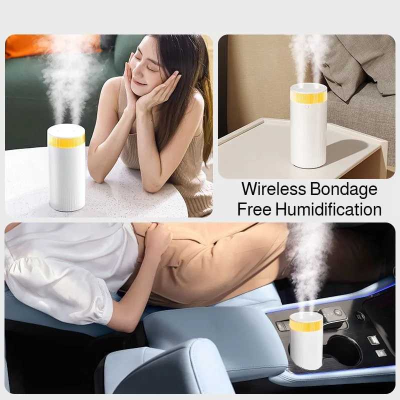 He Dual Port Spray Humidifier Efficient Purification USB Night Light Air Humidifier Desktop Humidifier Autatic Power-off C251204