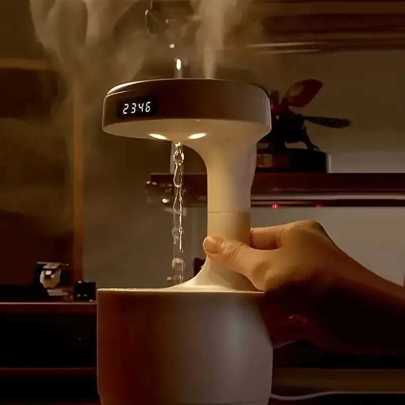 The suspended water droplets on the humidifier gift table flow back against gravity making the air moist and rapidly diffusing C251204