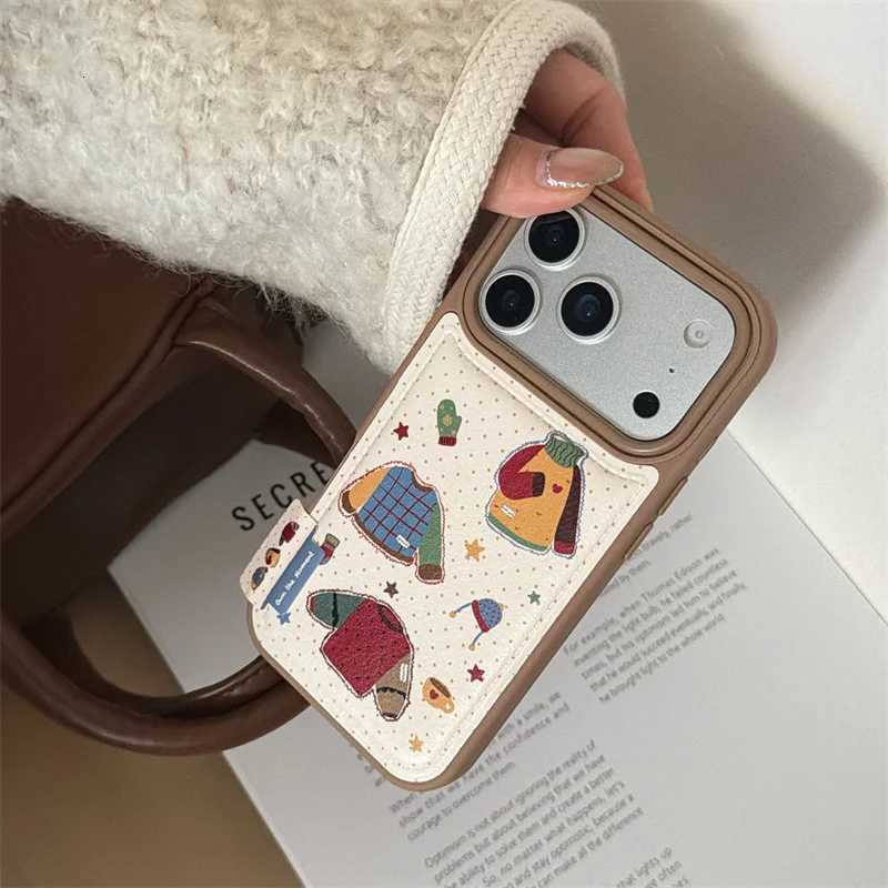 Autumn and Winter collection Sweater Phone Case For iPhone 17 Pro cases leather 16 15 14 Pro Max Back Cover Mirror Shockproof H251203