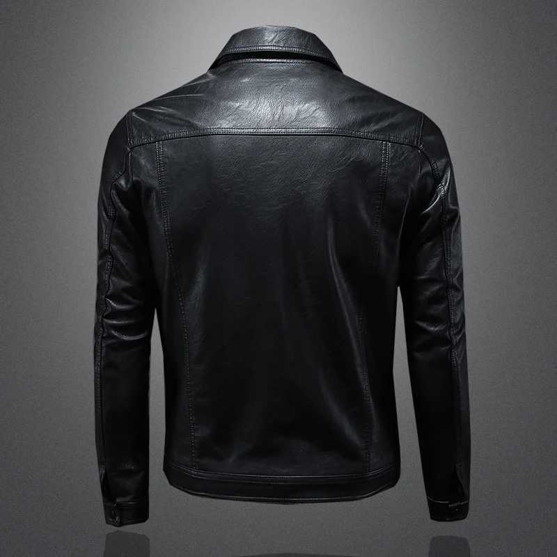 2024 Autumn and Winter New Mens Fashion Handsome Trend Casual Lapel Motorcycle Leather Coat Slim Stylish Man M-4XLT251204