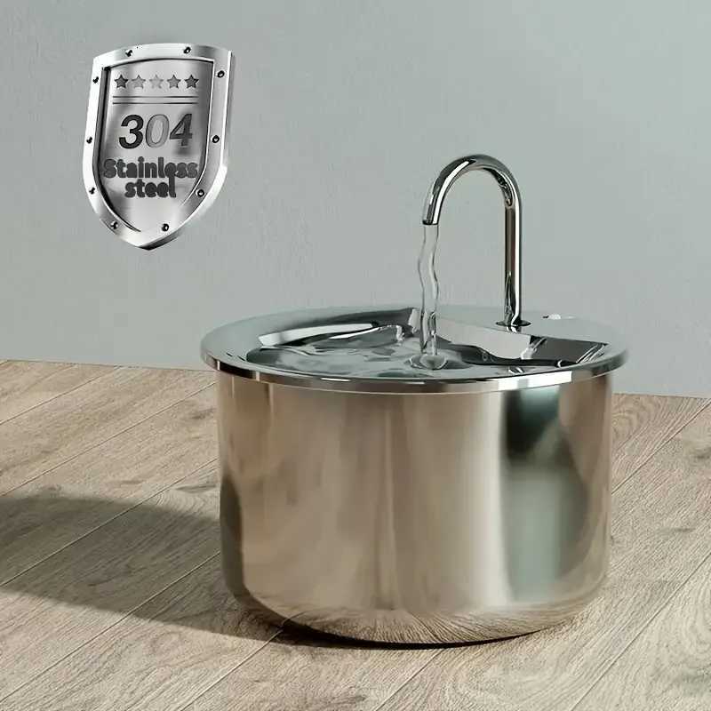2L Automatic Stainless Steel Cat Water Dispenser With USB Mute Cat Water Fountain for Pet Filter Fountain Smart Drinking Bowl M251204