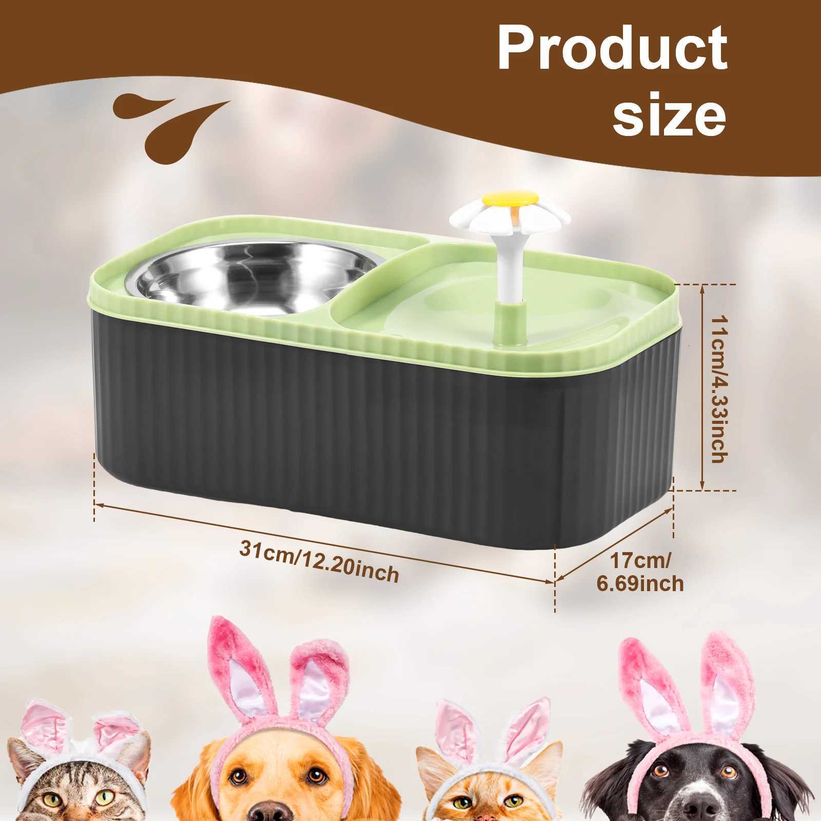 2in1 Water Fountain Cat Feeder Bowl 3L Cats automatic water dispenser with cat fountain filters Pet feeding watering supplies M251204