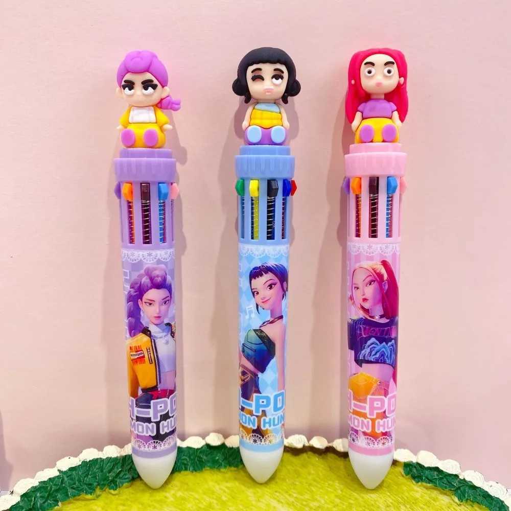 1/3/12PCS 10Colors Kpop Demon Hunters Ballpoint Pens Rumi Zoey Pen for Students Classroom School Supplies Party Favors Giftsn Z251204
