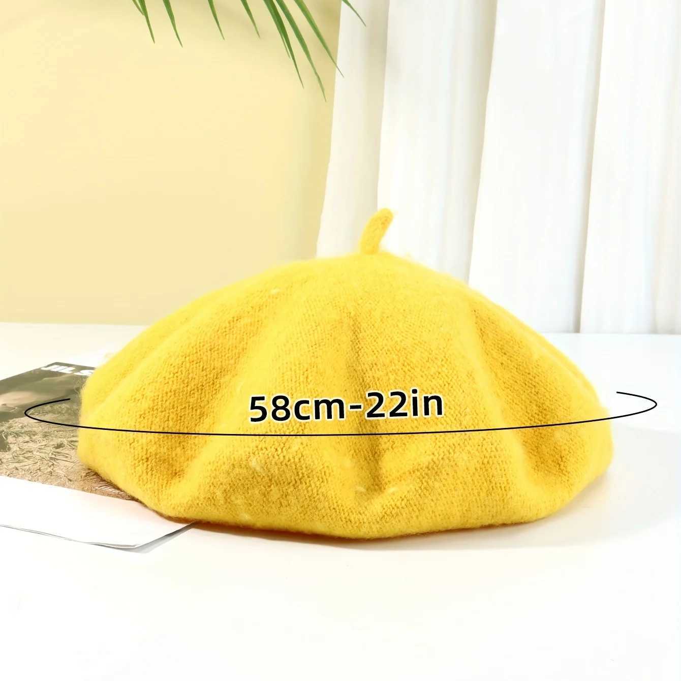 1pc Retro Knitted Beret Autumn And Winter Womens Fashion Painter Hat - Soft Lightweight For Daily Use Travel PhotographyXJ251204 - view 7
