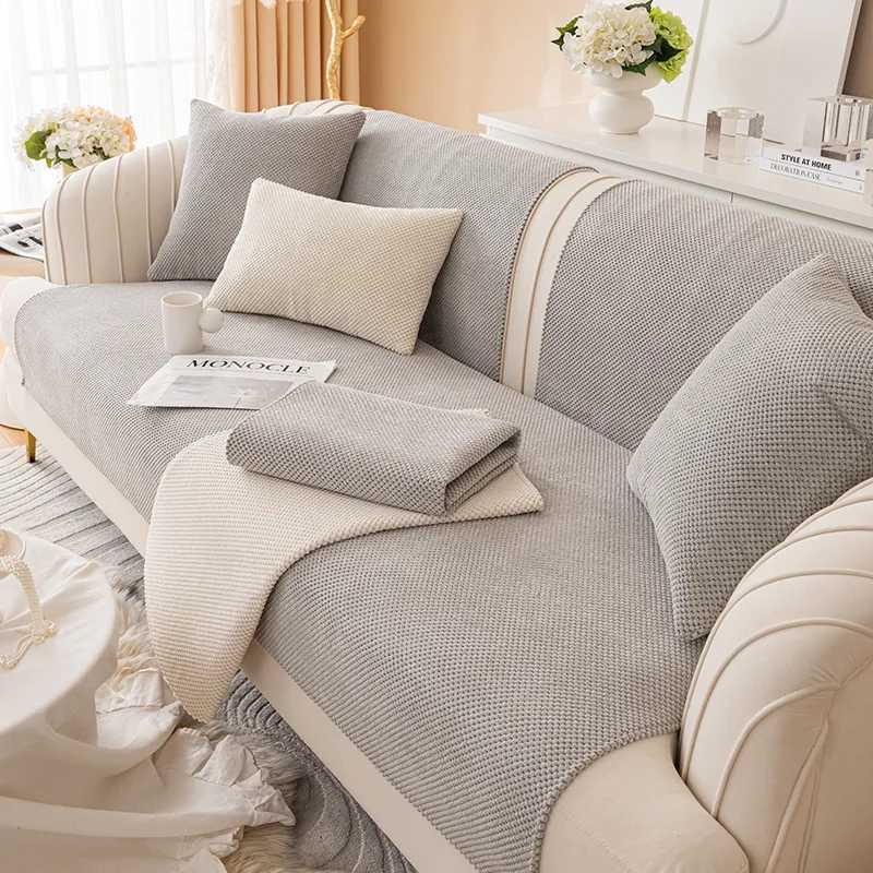 Corduroy Fabric Sofa Cover Towel Solid Color Universal Living Room Sofa Cushion Mat Non-Slip Sofa Cushion Armrest Backrest Cover M251204 - view 3
